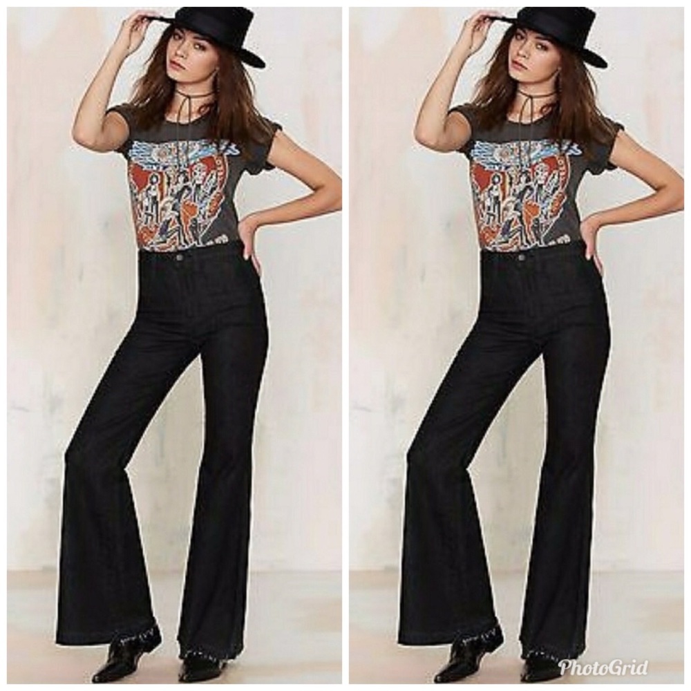 Nasty Gal The Who What Flare Bell Denim Jeans - Picture 2 of 8